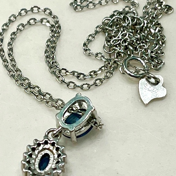 Genuine Sapphires 14KGP Necklace - Picture 3 of 5